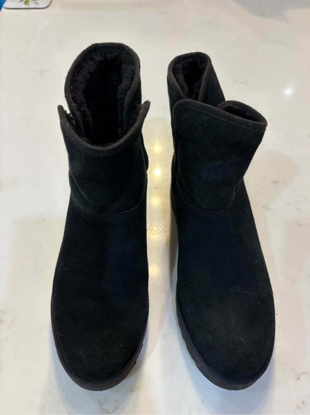UGG Kristin Suede Wedge Ankle Boots in Black